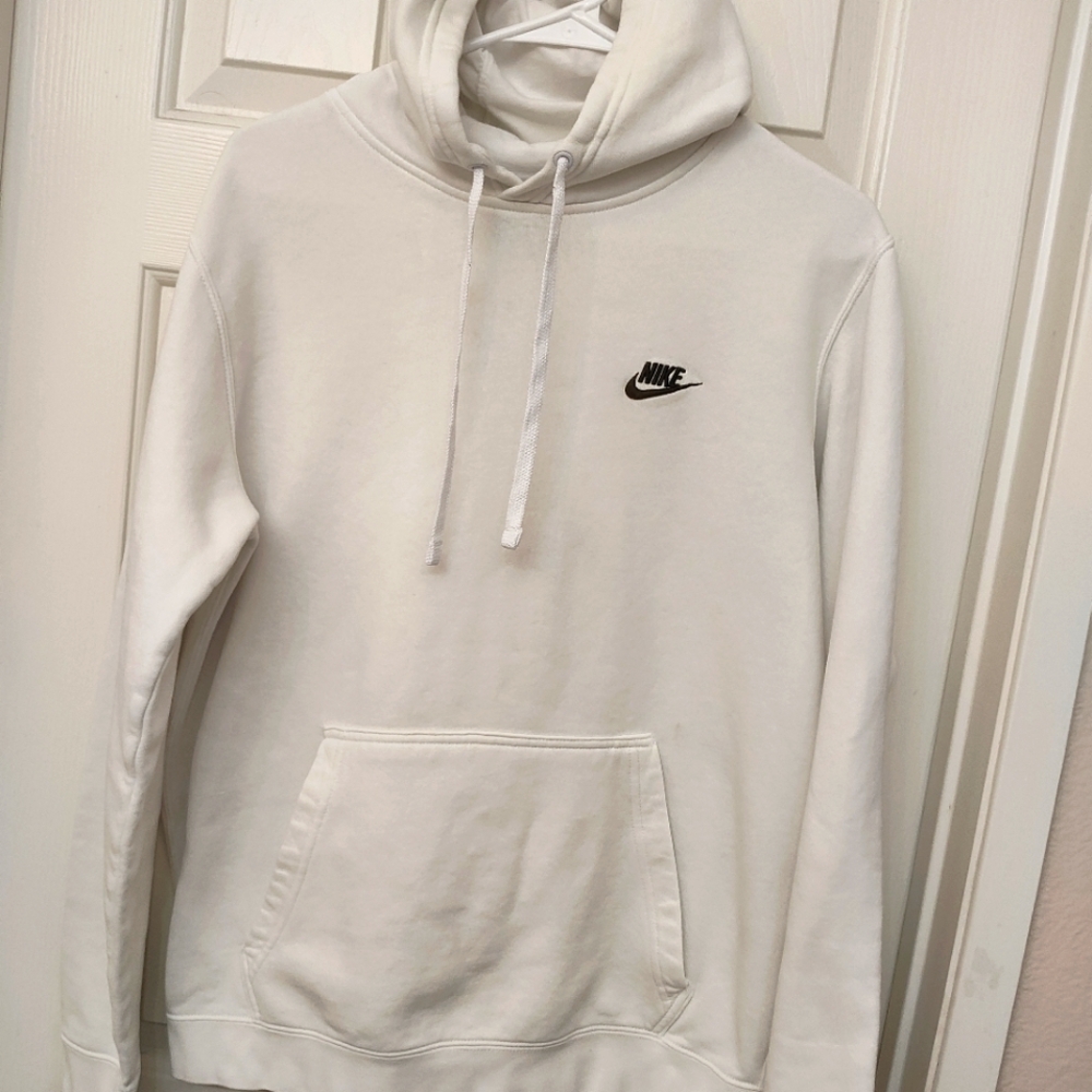 Nike Men's White Hoodie Sweater